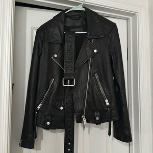 All Saints Women’s Luna Leather Biker Jacket, Size XS